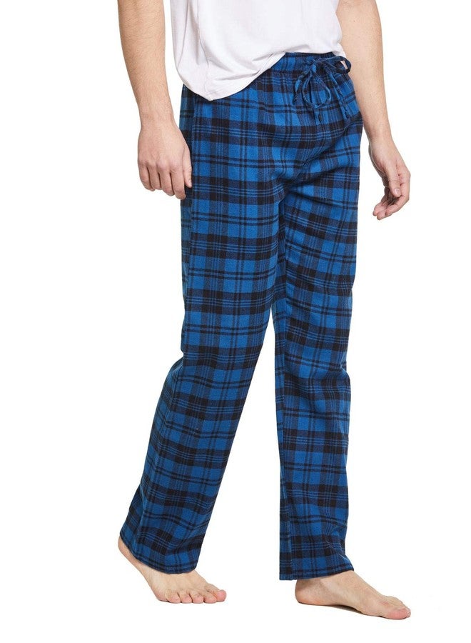 CYZ Men's 100% Cotton Super Soft Flannel Plaid Pajama Pants, Blue Plaid, Mens Size: X-Large - Image 3